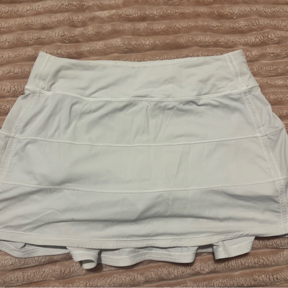 White Lululemon Pace Rival Mid-Rise Skirt